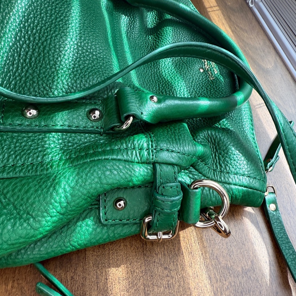Kate Spade New York Green Pebbled Leather Satchel Crossbody Bag - Picture 11 of 16